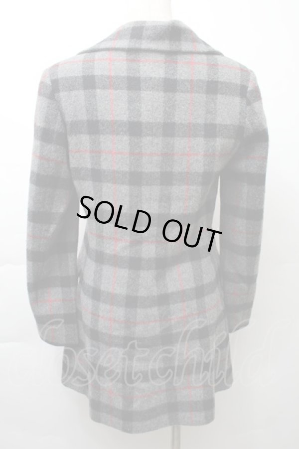 画像2: ヴィヴィアンウエストウッド 中古 / チェックコート 2 紺ｘ黒ｘ赤  S-25-11-19-037-co-AS-ZS (2)