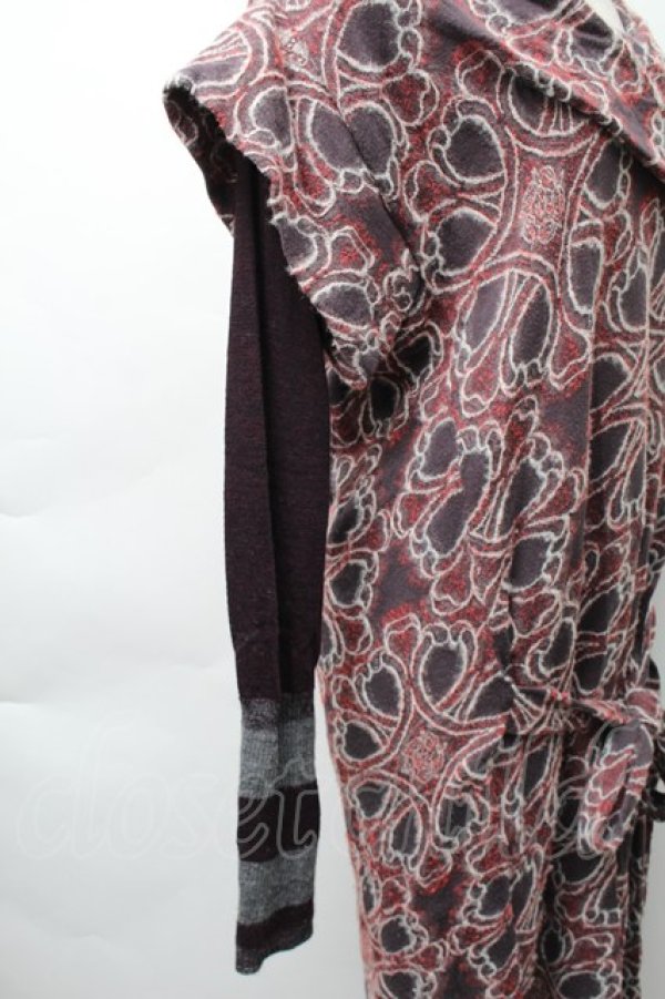 画像4: ヴィヴィアンウエストウッド 中古 / リースジャガードニットワンピース 2 グレーｘ赤  S-25-11-19-038-op-AS-ZS (4)