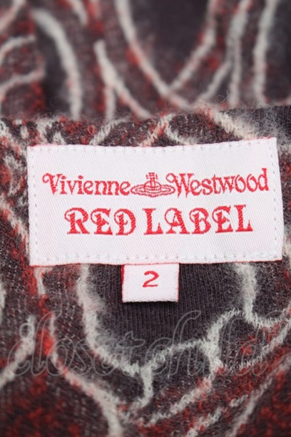 画像6: ヴィヴィアンウエストウッド 中古 / リースジャガードニットワンピース 2 グレーｘ赤  S-25-11-19-038-op-AS-ZS (6)