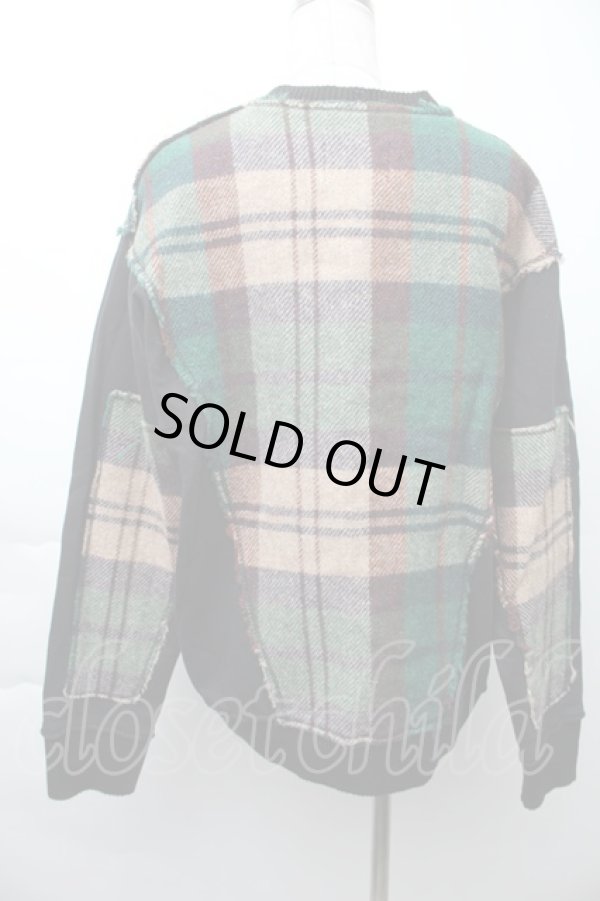 画像2: ヴィヴィアンウエストウッド 中古 / ハリスツイード切替スウェット S 黒  S-25-11-19-039-to-AS-ZH (2)