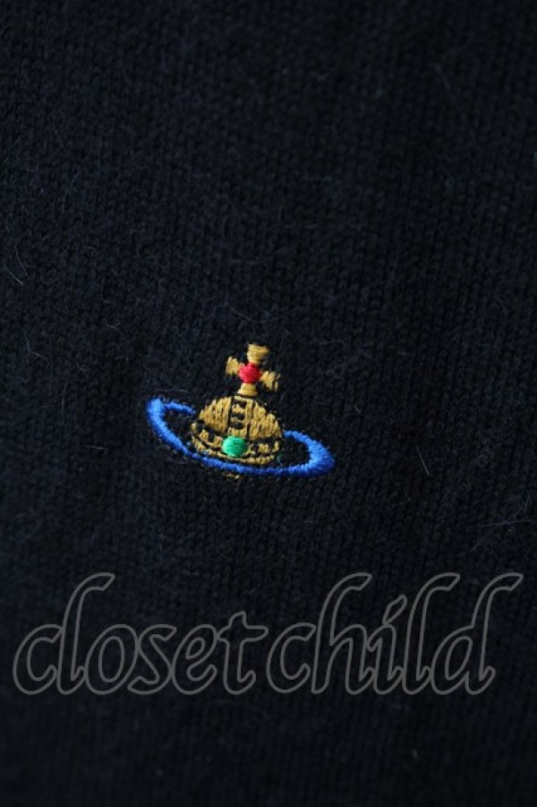 画像3: ヴィヴィアンウエストウッド 中古 / /カラーオーブ刺繍変形カーディガン M 黒  S-25-11-19-040-to-AS-ZS (3)