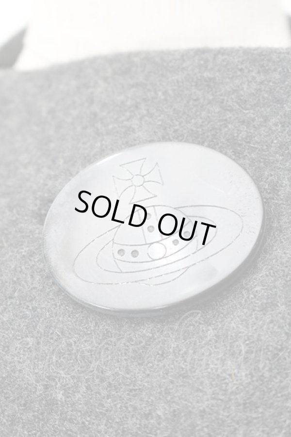 画像4: ヴィヴィアンウエストウッド 中古 / /オーブボタン開襟ウールジャケット S グレー  S-25-11-19-041-jc-AS-ZS (4)