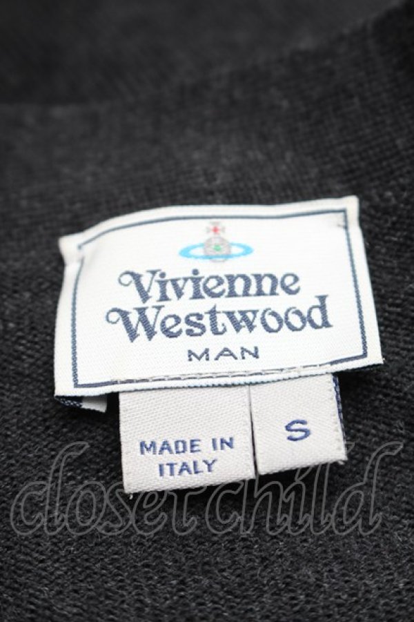 画像5: ヴィヴィアンウエストウッド MAN 中古 / オーブ刺繍変形カーディガン S グレー  S-25-11-19-048-to-AS-ZS (5)