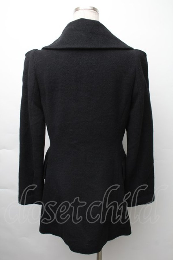 画像2: ヴィヴィアンウエストウッド 中古 / 開襟ウールコート 2 黒  S-25-11-19-051-co-AS-ZS (2)