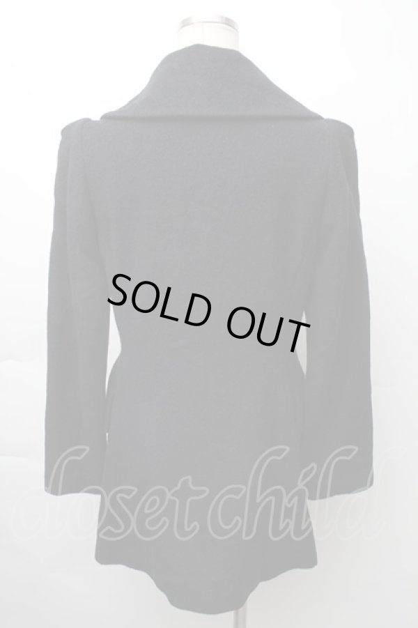 画像2: ヴィヴィアンウエストウッド 中古 / 開襟ウールコート 2 黒  S-25-11-19-051-co-AS-ZH (2)