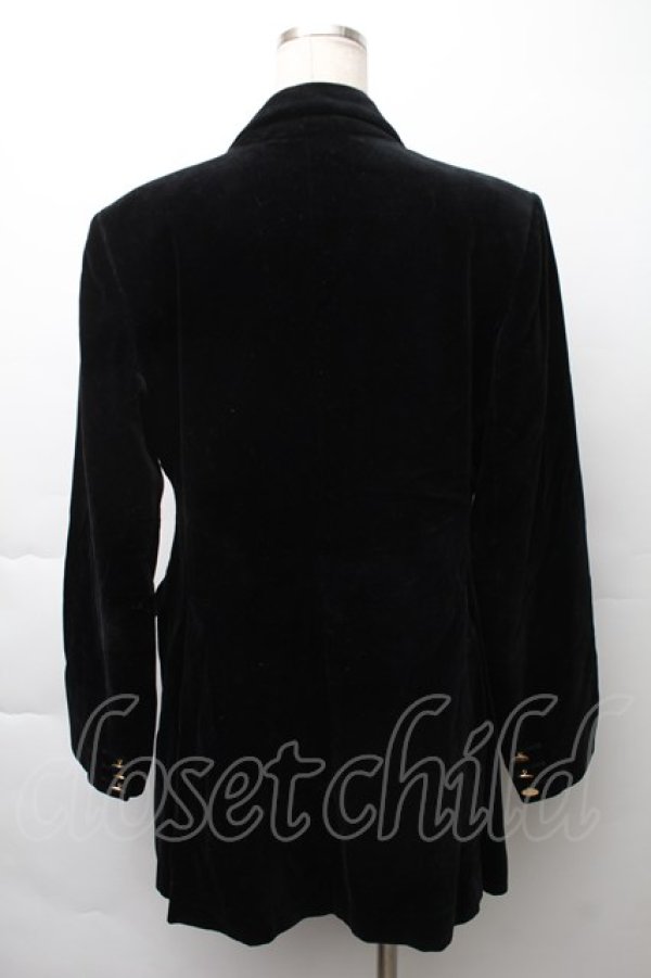 画像2: ヴィヴィアンウエストウッド 中古 / ベロアジャケット 14 黒  S-25-11-19-052-jc-AS-ZS (2)