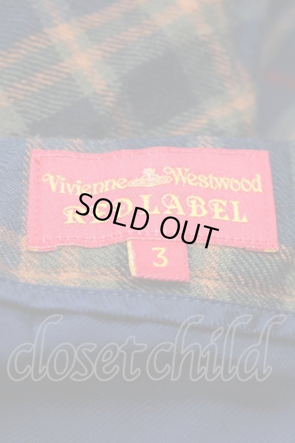 画像4: ヴィヴィアンウエストウッド 中古 / ダブルフレームチェックスカート 3 紺ｘイエロー  S-25-11-19-054-sk-AS-ZS (4)