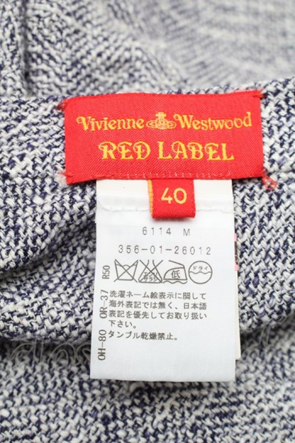 画像4: ヴィヴィアンウエストウッド 中古 / ツイードスカート 40 紺ｘオフ  S-25-11-19-057-sk-AS-ZS (4)