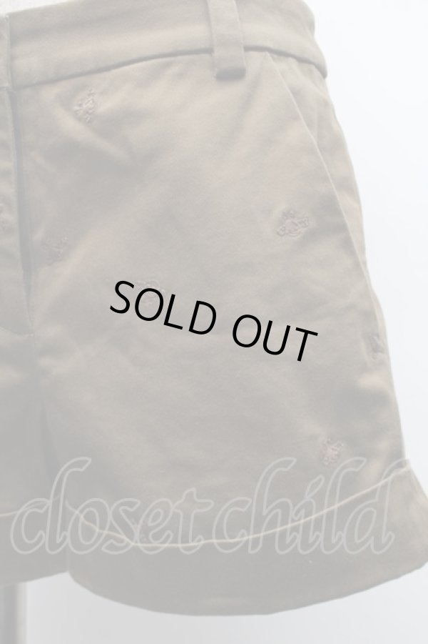 画像3: ヴィヴィアンウエストウッド 中古 / オーブ刺繍ショートパンツ 2 カーキ  S-25-11-19-059-pa-AS-ZS (3)