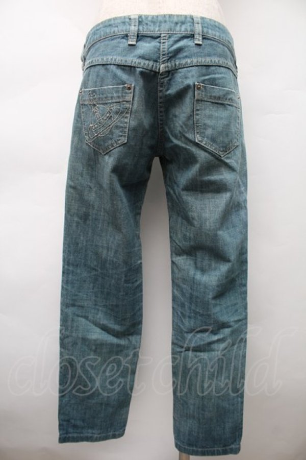 画像2: ヴィヴィアンウエストウッド 中古 / オーブ刺繍デニム 2 ブルー  S-25-11-19-060-pa-AS-ZS (2)