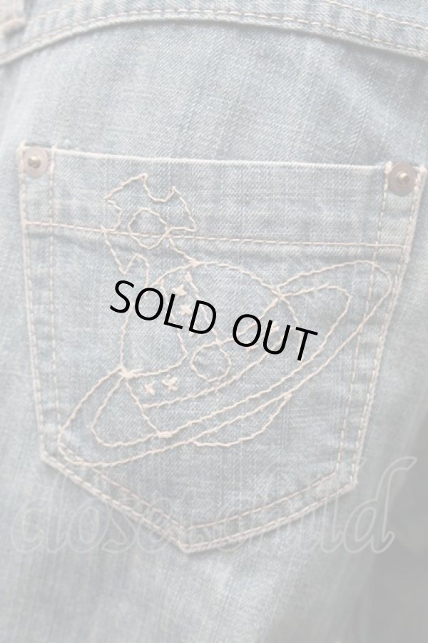 画像3: ヴィヴィアンウエストウッド 中古 / オーブ刺繍デニム 2 ブルー  S-25-11-19-060-pa-AS-ZS (3)