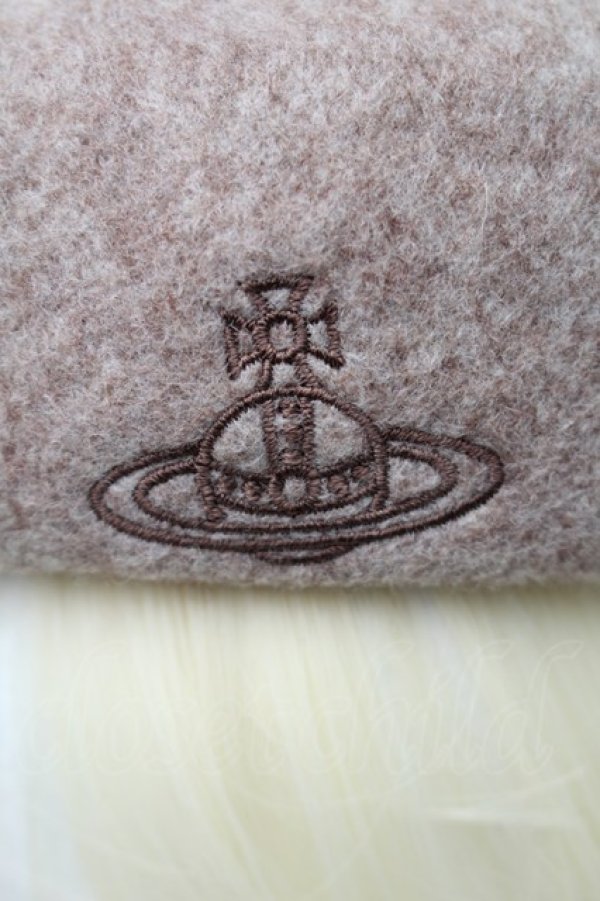 画像3: ヴィヴィアンウエストウッド 中古 / オーブ刺繍ベレー  ベージュ  S-25-11-19-009-gd-AS-ZS (3)