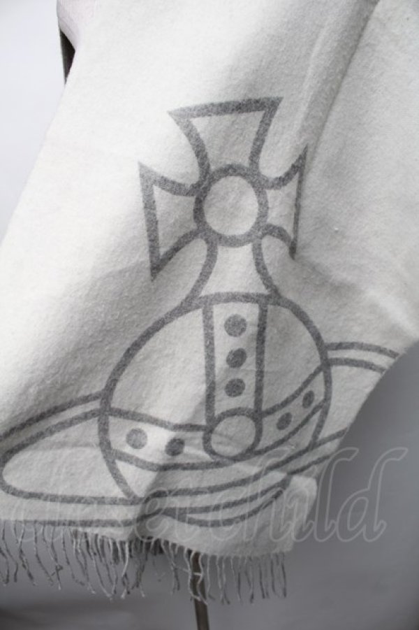 画像2: ヴィヴィアンウエストウッド 中古 / オーブジャガードマフラー  グレー  S-25-11-19-012-gd-AS-ZS (2)