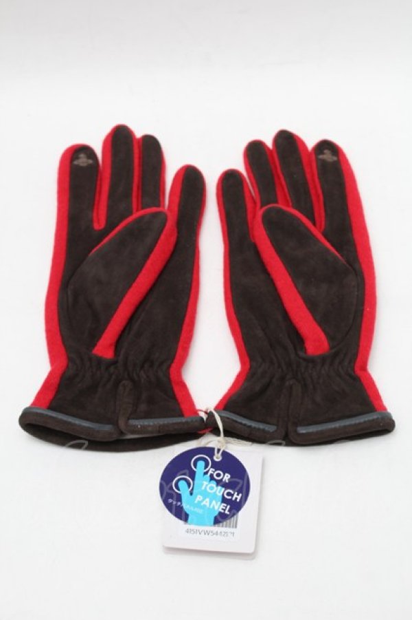 画像2: ヴィヴィアンウエストウッド 中古 / コンビネーション手袋  赤  S-25-11-19-002-rg-HR-ZS (2)
