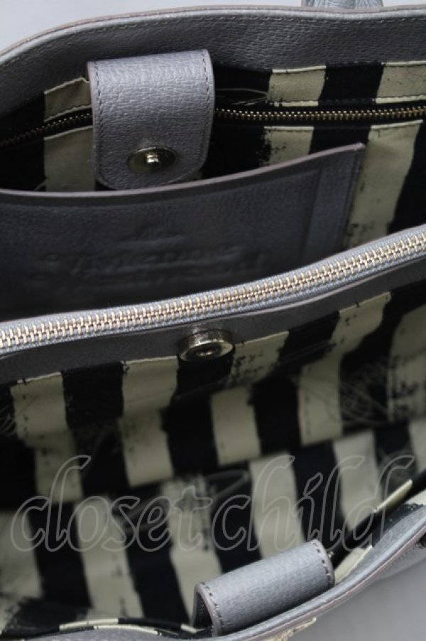 画像4: ヴィヴィアンウエストウッド 中古 / EXECUTIVEスクエアトートバッグ  グレー  S-25-11-19-018-ba-AS-ZS (4)