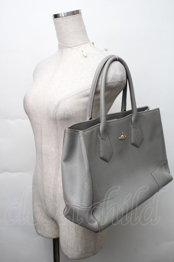 画像5: ヴィヴィアンウエストウッド 中古 / EXECUTIVEスクエアトートバッグ  グレー  S-25-11-19-018-ba-AS-ZS (5)