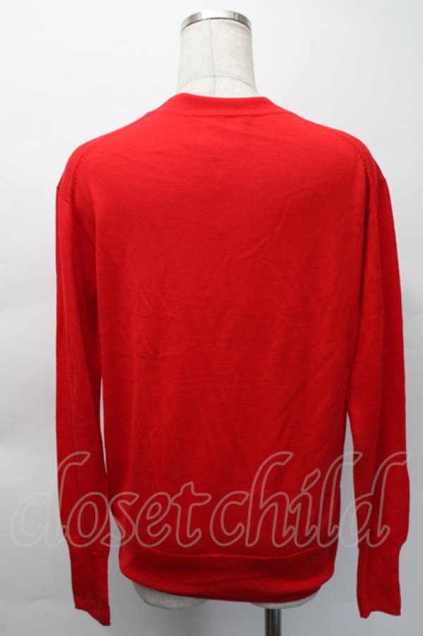 画像2: ヴィヴィアンウエストウッド 中古 / 単色オーブ刺繍ニットカーディガン M 赤  S-25-11-19-022-to-HR-ZS (2)