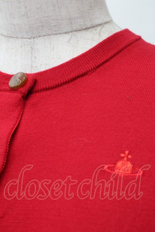 画像3: ヴィヴィアンウエストウッド 中古 / 単色オーブ刺繍カーディガン 2 赤  S-25-11-19-023-to-AS-ZS (3)