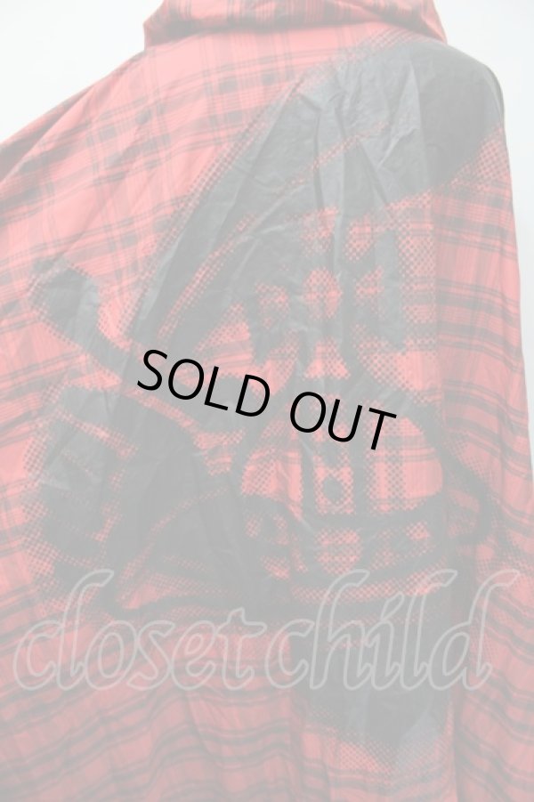 画像3: ANGLOMANIA 中古 / チェックレインポンチョ 38 赤  S-25-11-19-024-co-AS-ZS (3)