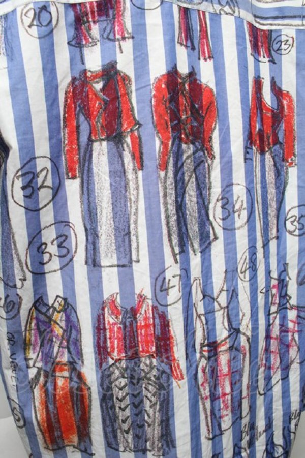 画像3: ヴィヴィアンウエストウッド 中古 / LINE UP PRINTシャツ  ブルー  S-25-11-30-025-to-AS-ZS (3)
