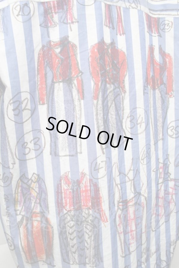 画像3: ヴィヴィアンウエストウッド 中古 / LINE UP PRINTシャツ  ブルー  S-25-11-30-025-to-AS-ZS (3)