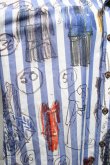 画像4: ヴィヴィアンウエストウッド 中古 / LINE UP PRINTシャツ  ブルー  S-25-11-30-025-to-AS-ZS (4)