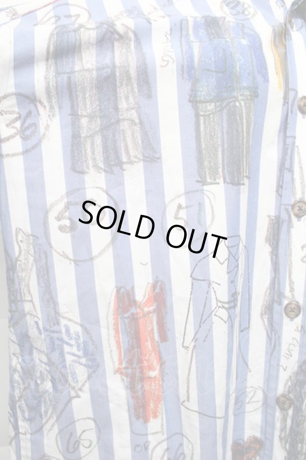 画像4: ヴィヴィアンウエストウッド 中古 / LINE UP PRINTシャツ  ブルー  S-25-11-30-025-to-AS-ZS (4)