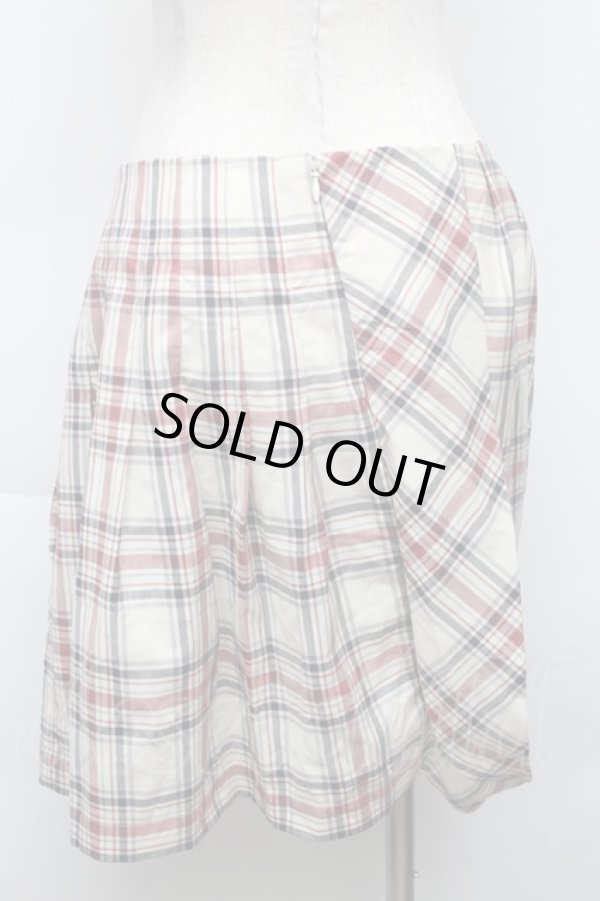 画像2: ヴィヴィアンウエストウッド 中古 / 変形チェックスカート 42 アイボリーｘレッドｘブルー  S-25-11-30-044-sk-HR-ZS (2)