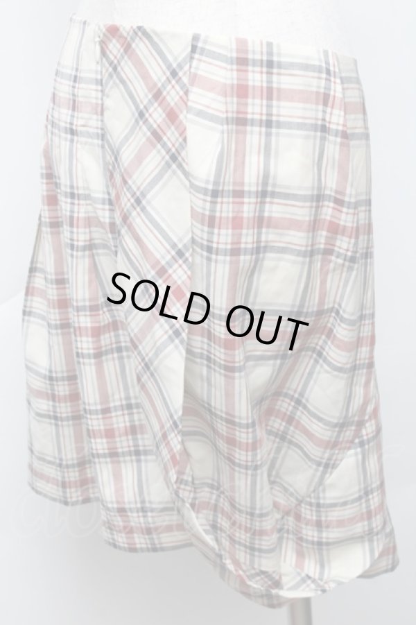 画像3: ヴィヴィアンウエストウッド 中古 / 変形チェックスカート 42 アイボリーｘレッドｘブルー  S-25-11-30-044-sk-HR-ZS (3)