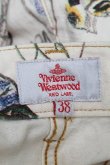 画像7: ヴィヴィアンウエストウッド 中古 / オーガニックコットンヘリンボンLine Up Print フレアパンツ 38 オフ  S-25-11-30-048-pa-AS-ZS (7)