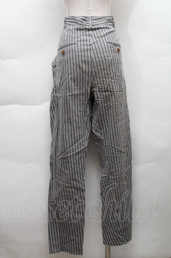画像2: ヴィヴィアンウエストウッド MAN 中古 / ストライプパンツ 44 グレー  S-25-11-30-051-pa-AS-ZS (2)