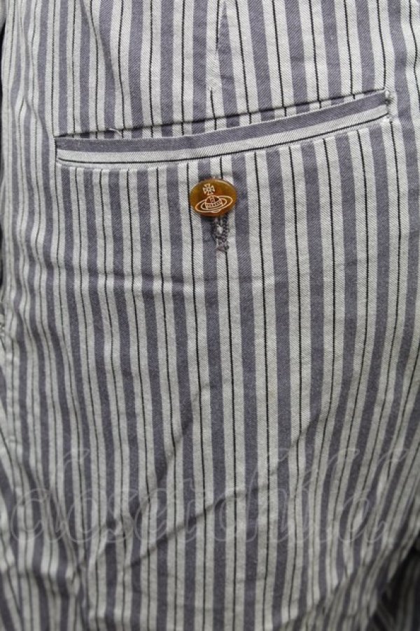 画像3: ヴィヴィアンウエストウッド MAN 中古 / ストライプパンツ 44 グレー  S-25-11-30-051-pa-AS-ZS (3)
