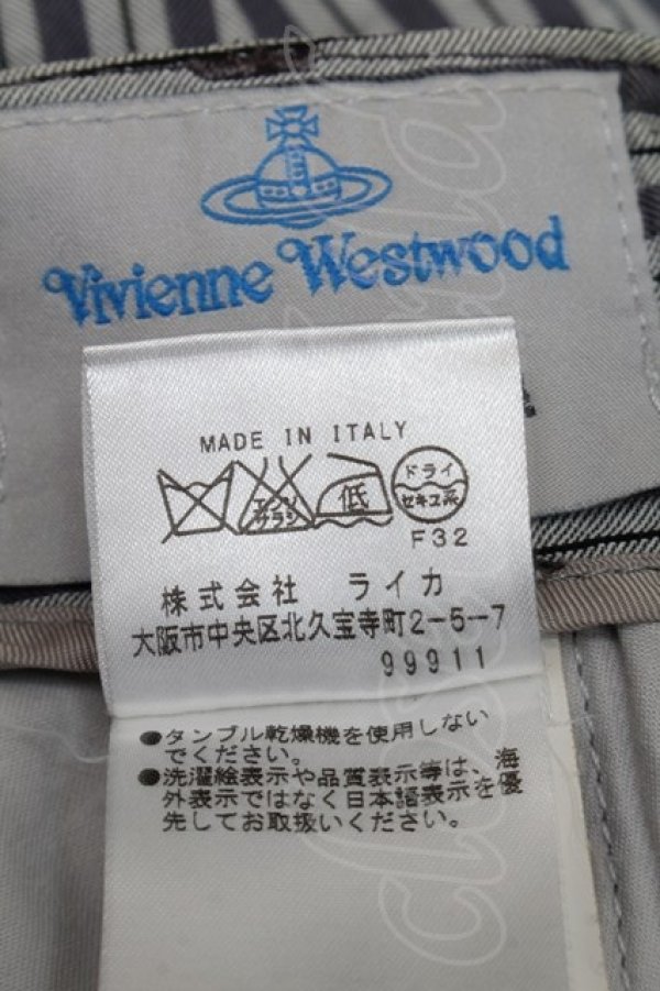 画像7: ヴィヴィアンウエストウッド MAN 中古 / ストライプパンツ 44 グレー  S-25-11-30-051-pa-AS-ZS (7)