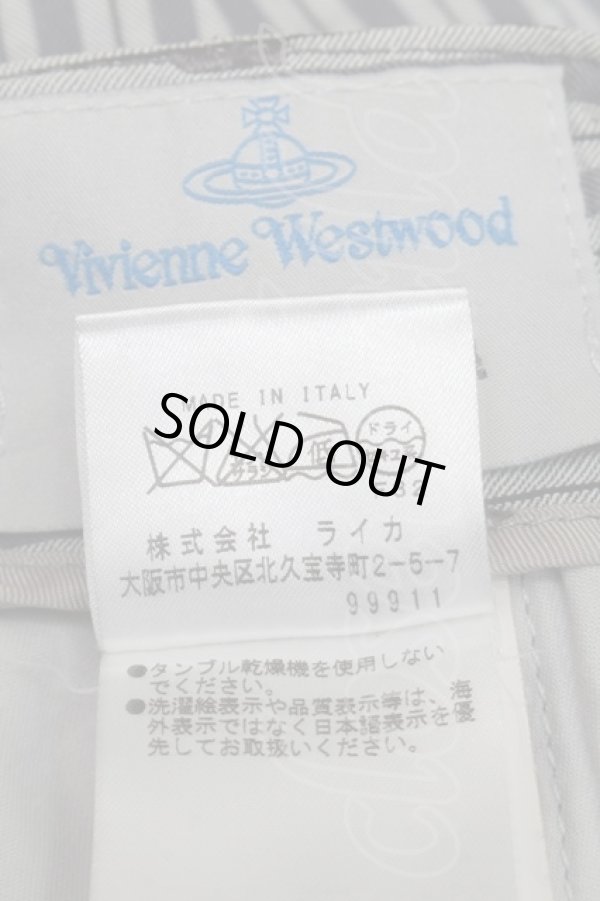 画像7: ヴィヴィアンウエストウッド MAN 中古 / ストライプパンツ 44 グレー  S-25-11-30-051-pa-AS-ZS (7)