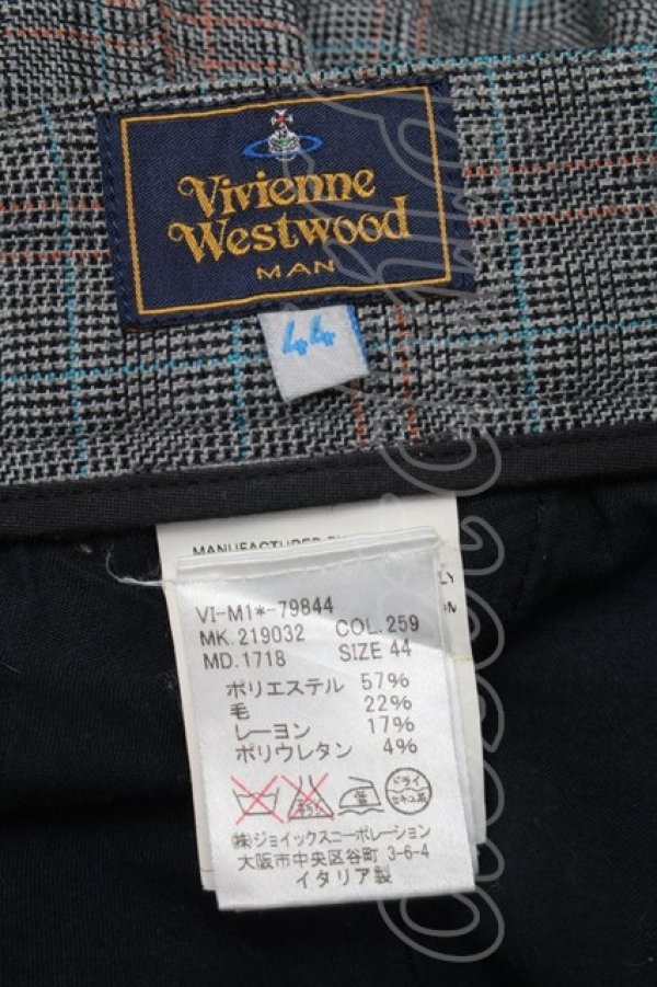 画像7: ヴィヴィアンウエストウッド MAN 中古 / チェックトラウザーズ 44 グレー  S-25-11-30-053-pa-AS-ZS (7)