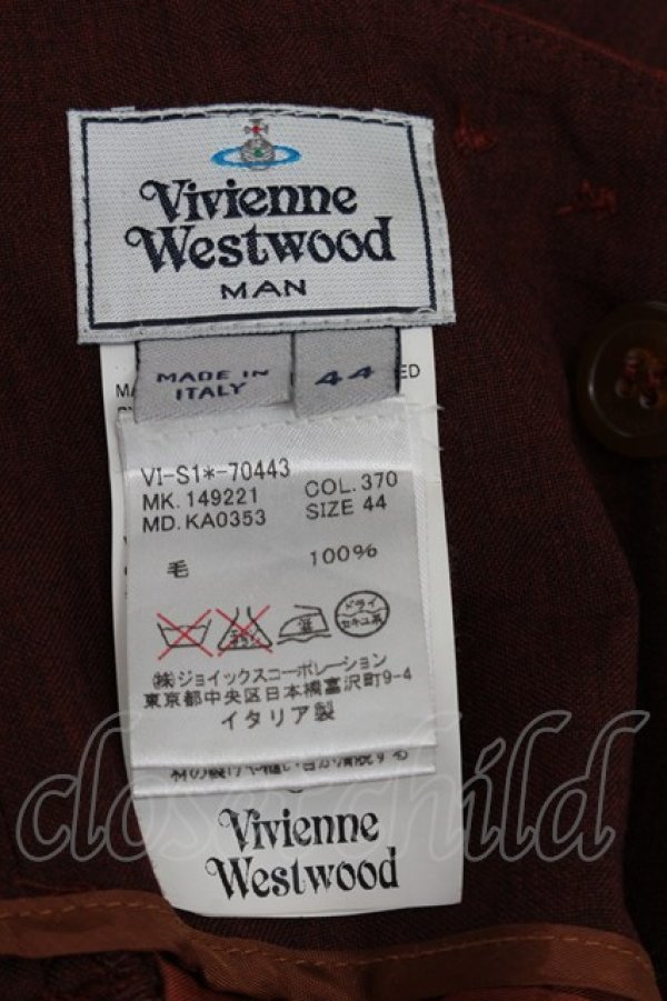 画像5: ヴィヴィアンウエストウッド MAN 中古 / 配色トラウザーパンツ 44 オレンジｘブラウン  S-25-11-30-054-pa-AS-ZS (5)