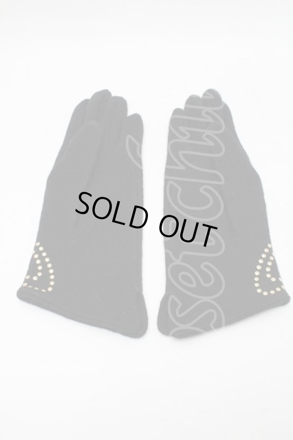 画像2: ヴィヴィアンウエストウッド 中古 / スタッズオーブ手袋  黒  S-25-11-30-011-gd-AS-ZS (2)