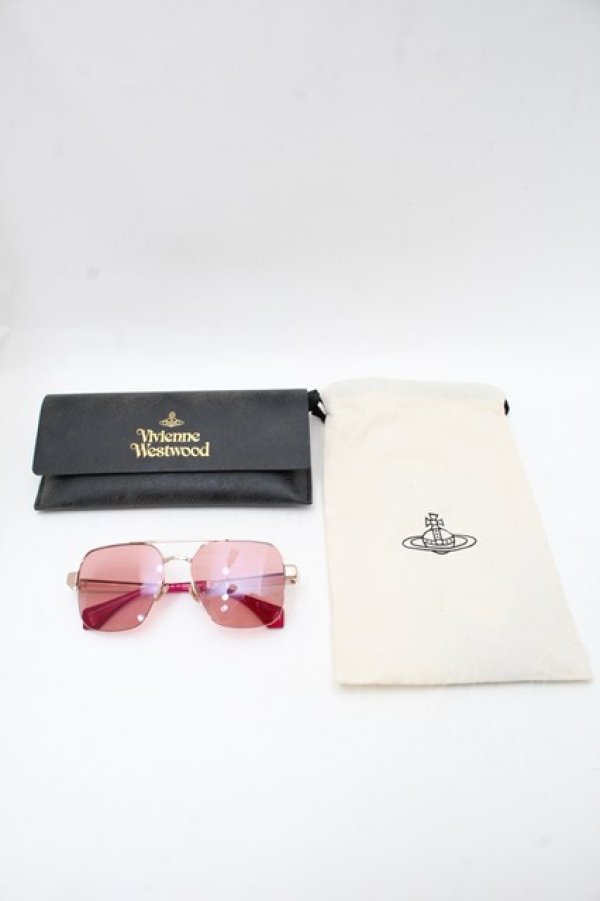 画像4: ヴィヴィアンウエストウッド 中古 / スクエアサングラス  ピンク  S-25-11-30-012-ac-AS-ZS (4)