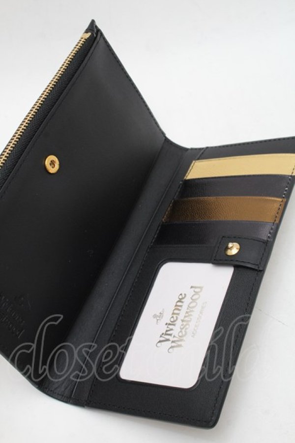 画像5: ヴィヴィアンウエストウッド 中古 / フレーム長財布  黒  S-25-11-30-013-wa-AS-ZS (5)