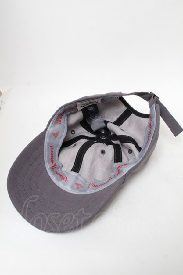 画像6: ヴィヴィアンウエストウッド 中古 / オーブ刺繍キャップ  グレー  S-25-11-30-015-gd-AS-ZS (6)