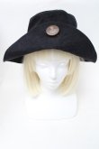 画像2: ヴィヴィアンウエストウッド 中古 / オーフボタンハット  黒  S-25-11-30-017-ha-AS-ZS (2)