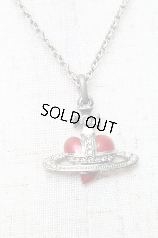 画像2: ヴィヴィアンウエストウッド 中古 / ディアマンテネックレス  シルバーｘ赤  S-25-11-30-019-ac-AS-ZS (2)