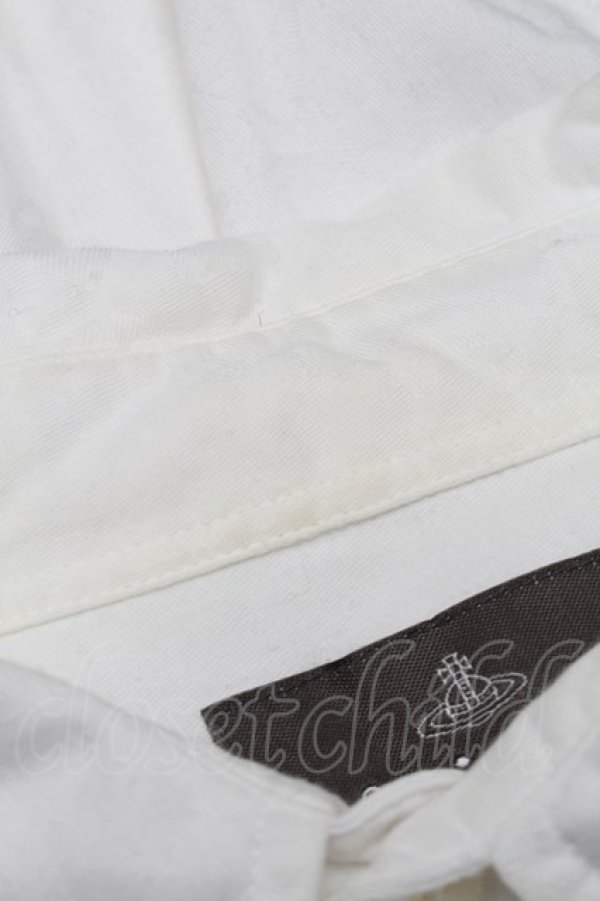 画像5: ヴィヴィアンウエストウッド 中古 / オーブジャガードブラウス 46 白  S-25-11-30-021-bl-AS-ZS (5)