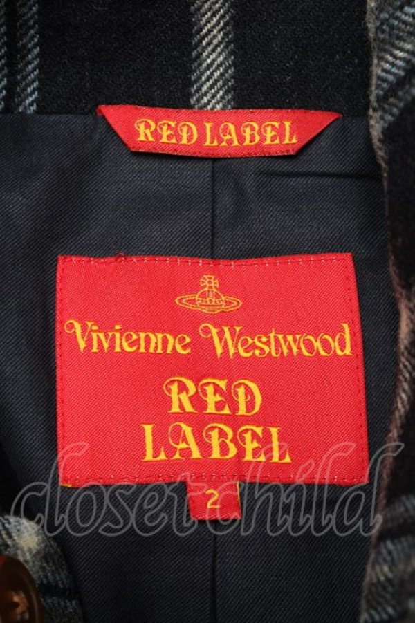 画像5: ヴィヴィアンウエストウッド 中古 / チェックウールショートコート 2 黒ｘグレーｘサックス  S-25-12-17-009-co-AS-ZS (5)