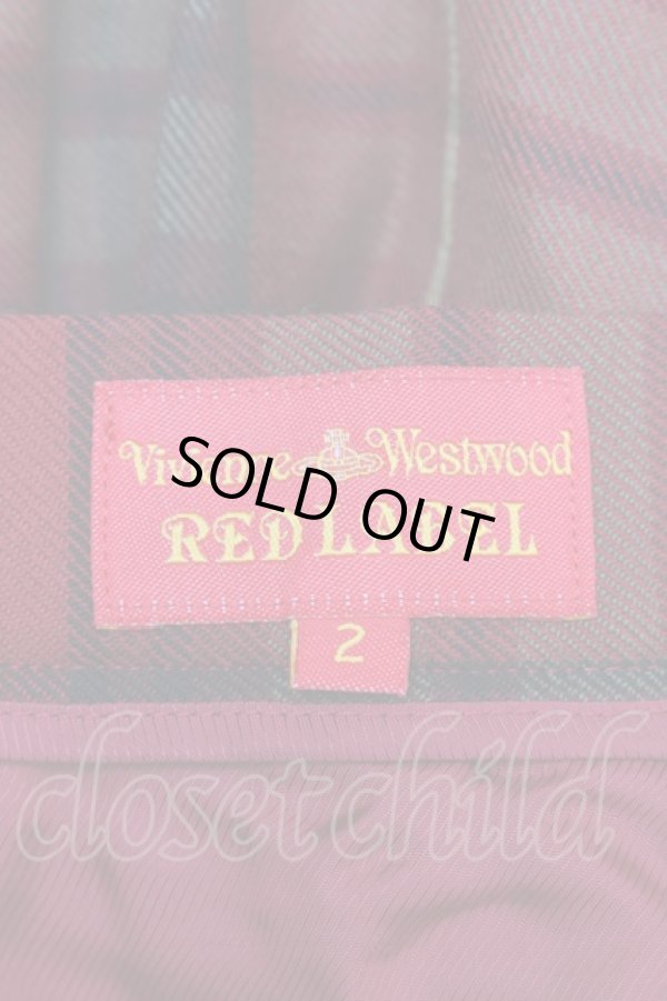 画像4: ヴィヴィアンウエストウッド 中古 / チェック変形スカート 2 赤  S-25-12-17-013-sk-AS-ZS (4)