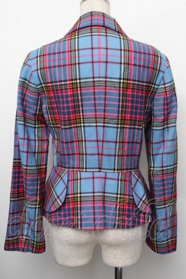 画像2: 【Vintage放出】ヴィヴィアンウエストウッド 中古 / ブルーマックベティーナジャケット 40 ブルーｘピンク  S-25-12-20-002-jc-AS-ZS (2)