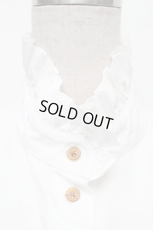 画像3: ヴィヴィアンウエストウッド 中古 / フリル立チ襟ブラウス 2 白  S-25-12-28-029-bl-AS-ZS (3)