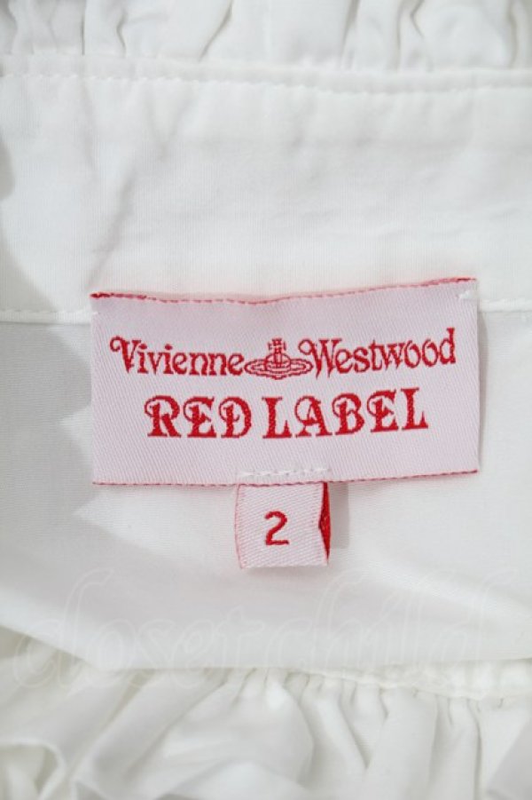 画像5: ヴィヴィアンウエストウッド 中古 / フリル立チ襟ブラウス 2 白  S-25-12-28-029-bl-AS-ZS (5)