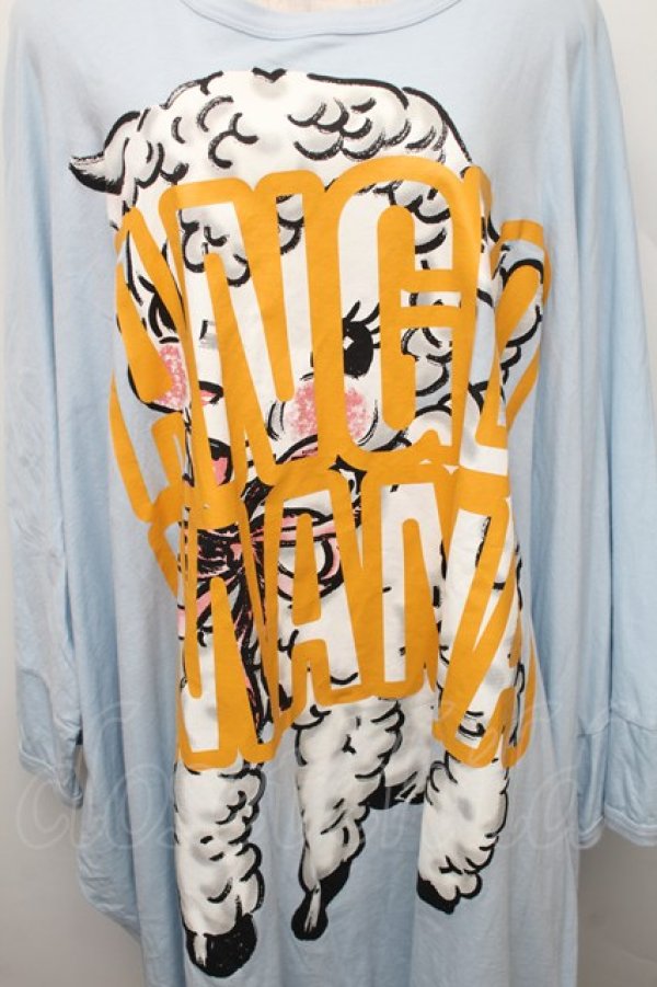 画像3: ANGLOMANIA 中古 / コットンラムエレファントTシャツ 38 サックス  S-25-12-28-032-op-AS-ZS (3)