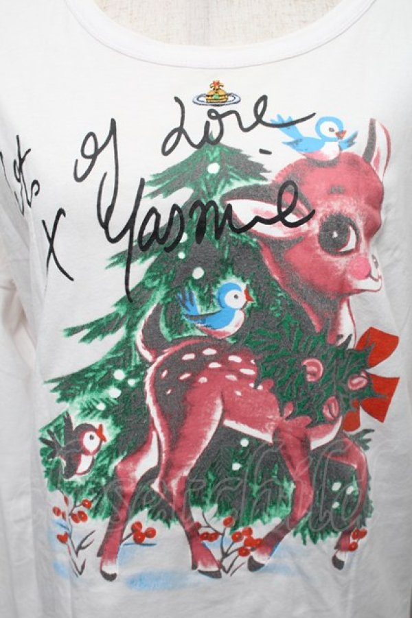 画像3: ヴィヴィアンウエストウッド 中古 / バンビpt長袖カットソー S 白  S-25-12-28-033-to-AS-ZS (3)